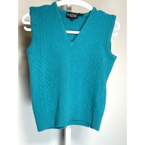 Nordstrom Point of View 100% Lambswool Sweater Vest Women's Small Wool